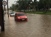 Pancada de chuva alaga Avenida Procópio Lima em Içara