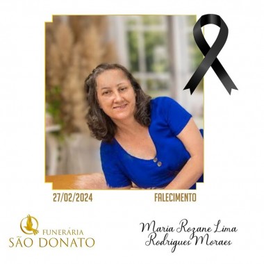 JI News e Funerária São Donato registram o falecimento de  Maria Rozane Lima Moraes