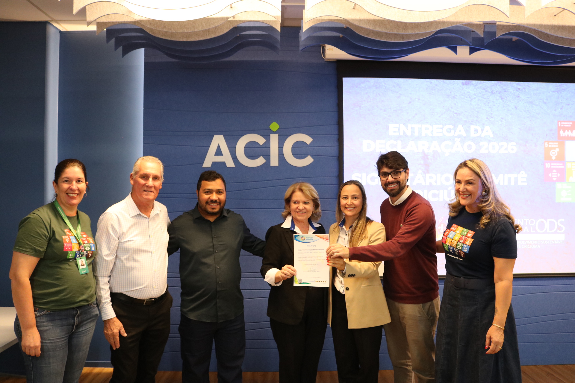 Acic recebe Declara&ccedil;&atilde;o de Signat&aacute;ria do Movimento ODS 2026