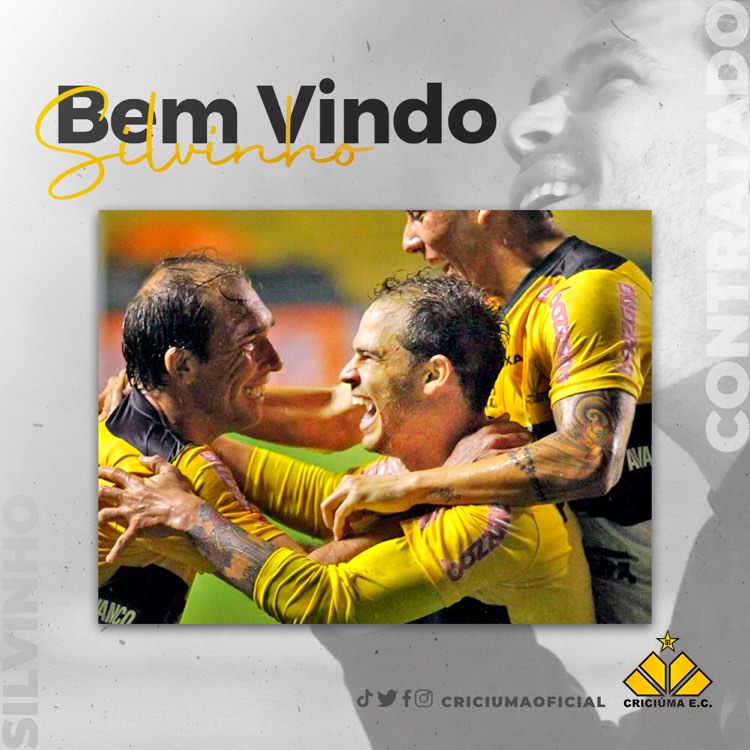 Atacante Silvinho retorna ao Crici&uacute;ma Esporte Clube para a temporada 2021