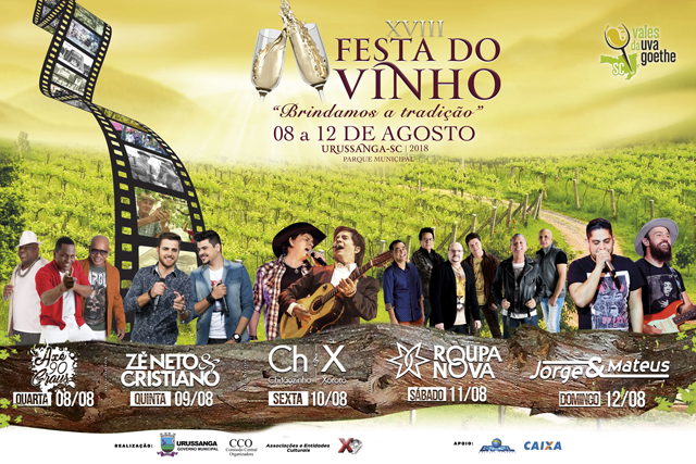 Venda de passaportes para a XVIII Festa do Vinho inicia em 14 de maio