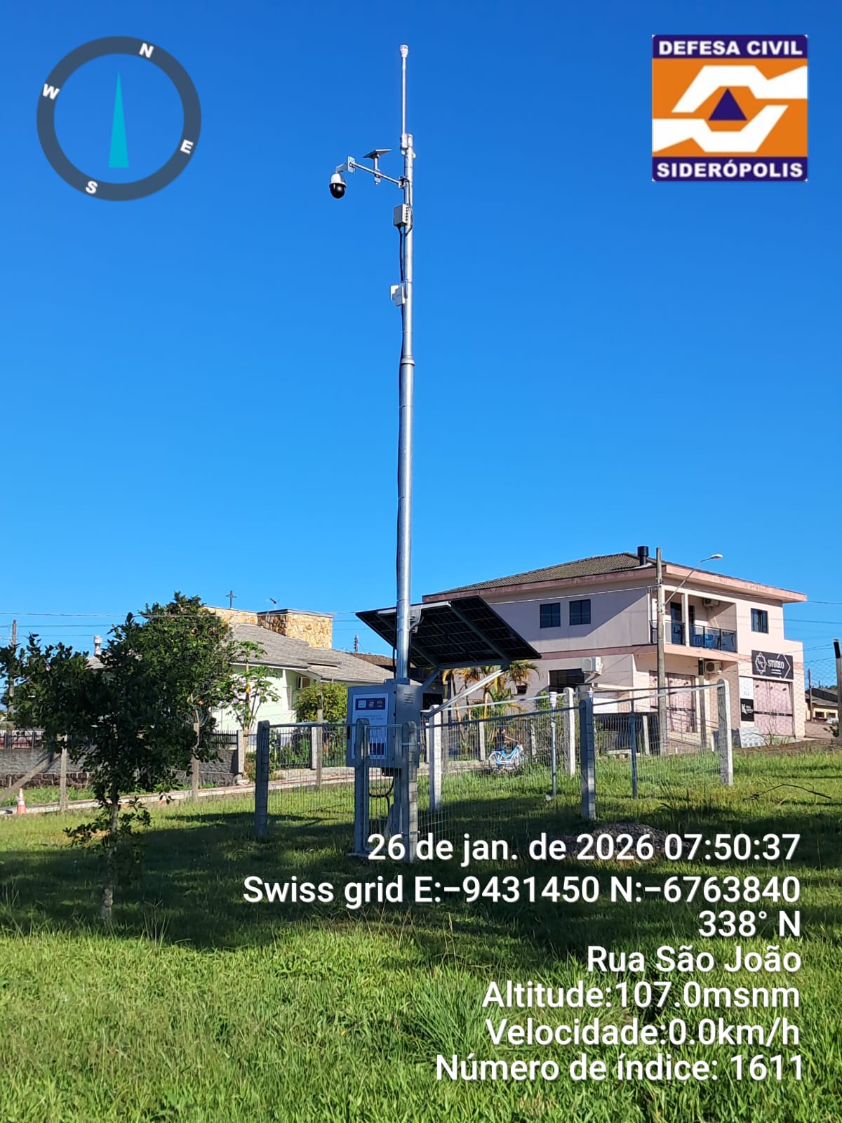 Sider&oacute;polis (SC) conclui implanta&ccedil;&atilde;o da primeira esta&ccedil;&atilde;o hidrometeorol&oacute;gica urbana
