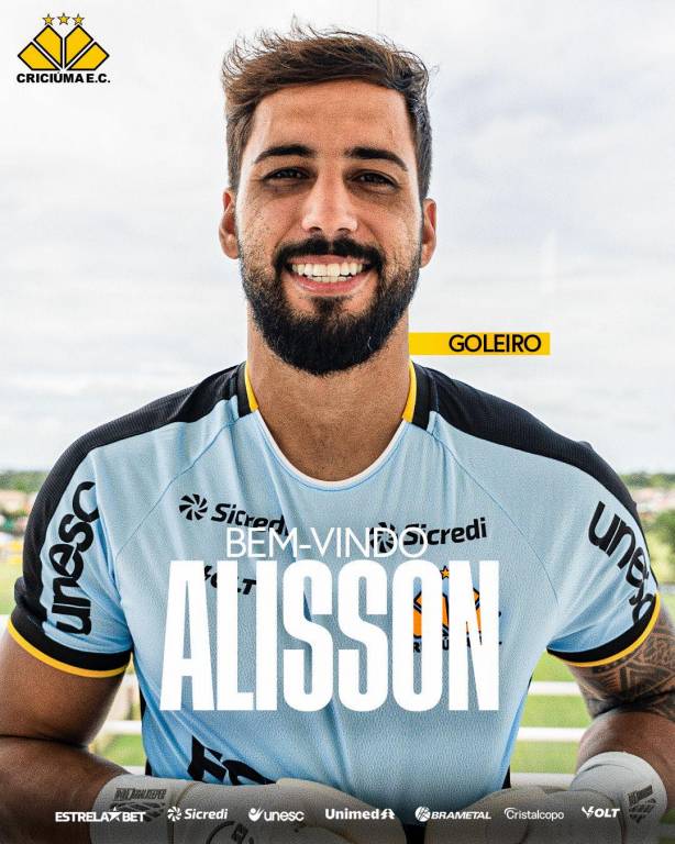 Goleiro Alisson retorna ao Crici&uacute;ma E.C. e j&aacute; treina no CT do Tigre