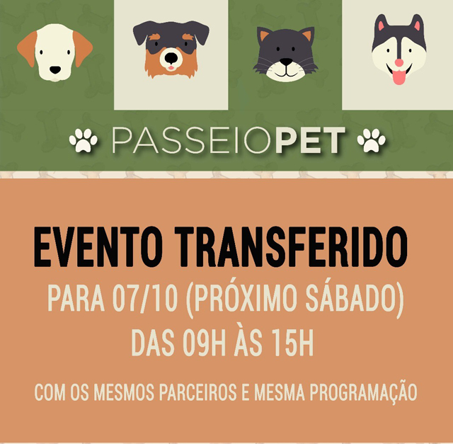 Evento pet no Passeio San Miguel &eacute; transferido para dia 7