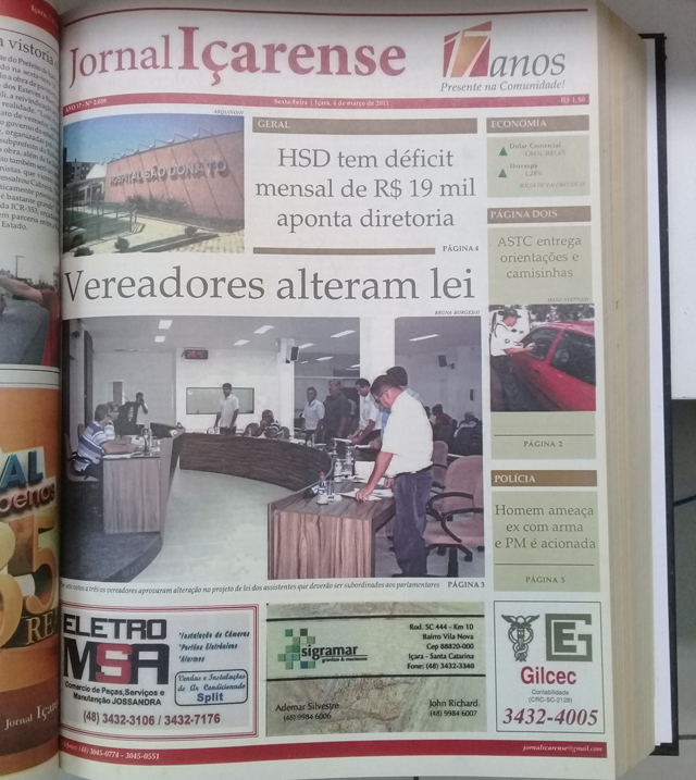Jornal I&ccedil;arense registra seus 23 anos de hist&oacute;ria em I&ccedil;ara 