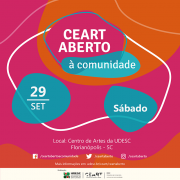 Ceart Aberto à Comunidade terá atividades culturais para adultos e crianças em 29 de setembro na Udesc