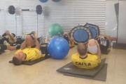 Trabalho de for&ccedil;a na academia do CT do Crici&uacute;ma