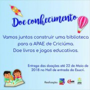 Ação social em favor da instalação da biblioteca da APAE de Criciúma