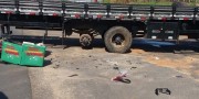 Colisão entre motocicleta e caminhão em PV deixa uma pessoa ferida