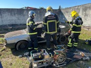 Bombeiros Militares realizam treinamento de Resgate Veicular em Criciúma