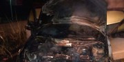 Veículo pega fogo sobre viaduto da Rodovia SC-445 em Içara