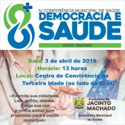 Conferência Municipal de Saúde irá debater “Saúde e Democracias”