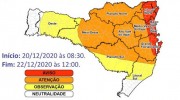 Governo de Santa Catarina reforça alerta devido à chuva intensa no estado