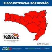 Estado tem todas as regi&otilde;es no n&iacute;vel grav&iacute;ssimo de acordo a Matriz de Risco