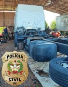 Polícia Civil estoura desmanche de caminhões no Município de Içara (SC)