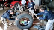 PRF encontra 208 quilos de pasta-base de cocaína em pneus de caminhão de Içara