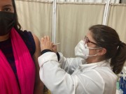 Secretaria de Saúde Içara aplica a segunda dose da vacina contra a covid-19