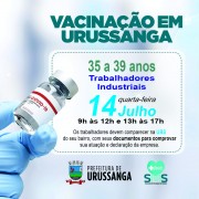 Vacinação dos trabalhadores da indústria será realizada em Urusssanga