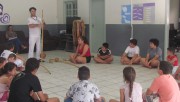 Alunos do Serviço de Fortalecimento de Vínculos de Jacinto Machado participam de aulas de capoeira