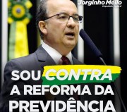 Jorginho Mello anuncia voto contra Reforma da Previd&ecirc;ncia