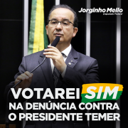Deputado Jorginho Mello votará a favor da denúncia contra Temer
