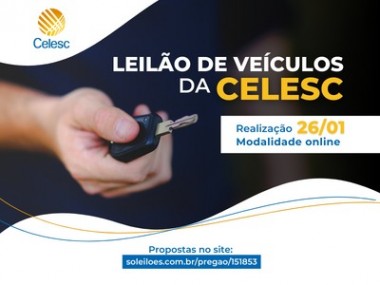 Celesc leiloa ve&iacute;culos com lances a partir de R$ 3,5 mil 