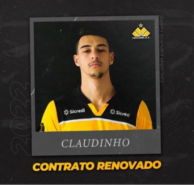 Crici&uacute;ma Esporte Clube renova com o lateral Claudinho at&eacute; 2023