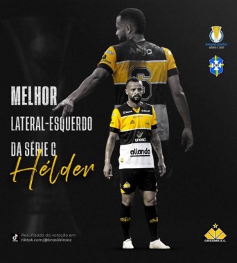 H&eacute;lder &eacute; eleito o melhor lateral-esquerdo do Brasileiro da S&eacute;rie C