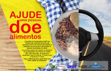 EF do DNIT em Tubar&atilde;o faz campanha para coleta de alimentos
