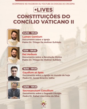 Diocese S&atilde;o Jos&eacute; far&aacute; s&eacute;rie de lives sobre as Constitui&ccedil;&otilde;es do Conc&iacute;lio Vaticano II