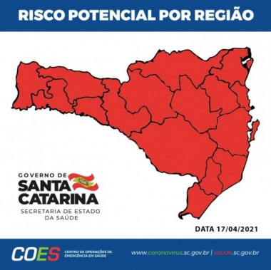 Coronav&iacute;rus em SC: Matriz de Risco aponta a volta das regi&otilde;es para o n&iacute;vel grav&iacute;ssimo