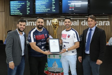 Vereadores entregam mo&ccedil;&atilde;o ao I&ccedil;ara FC pela conquista da s&eacute;rie B da Larm