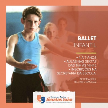 Escola de Teatro Jonatas João oferece aulas de Ballet para crianças