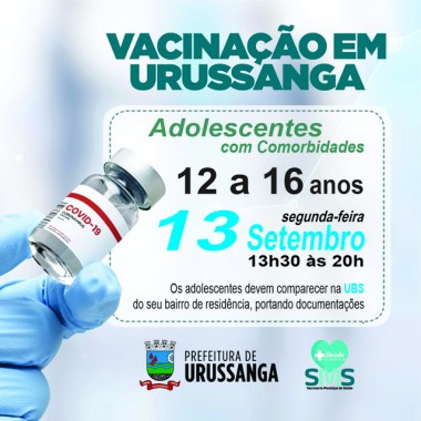  Urussanga - Vacina&ccedil;&atilde;o de Covid-19 com hor&aacute;rio estendido 
