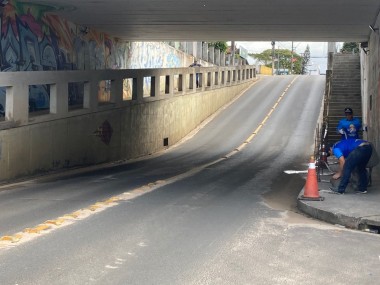 Passeio do Viaduto &Acirc;ngelo Giassi sob a Rodovia SC 445 s&atilde;o reformados