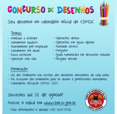 Corpo de Bombeiros lança concurso de desenho nas escolas