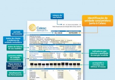 Fatura da Celesc est&aacute; com novo visual e mais segura