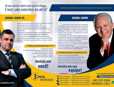 Palestra de Daniel Godri Junior no dia 16 de fevereiro